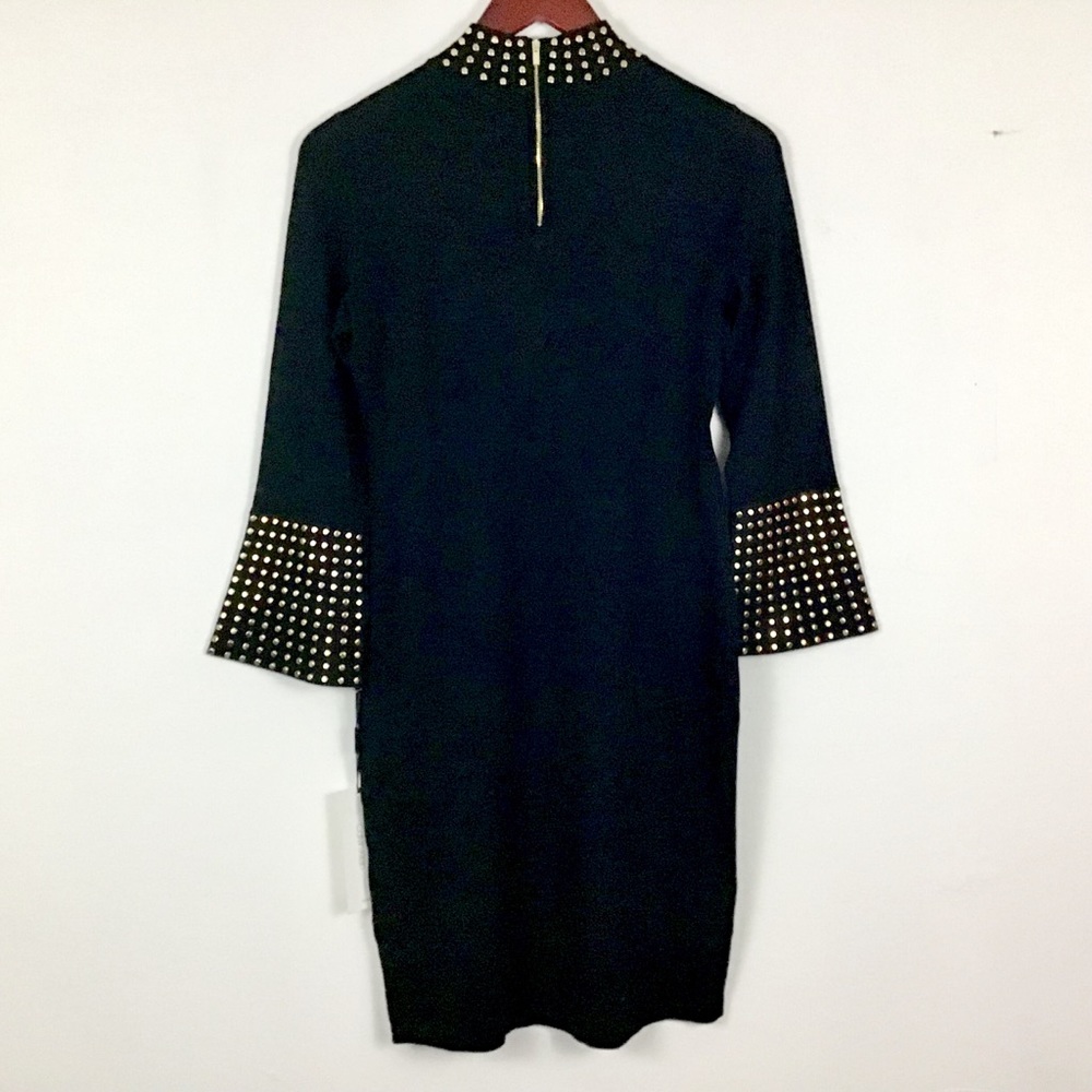 Calvin Klein Gold Studded Black Sweater Dress NWT! - Picture 4 of 4